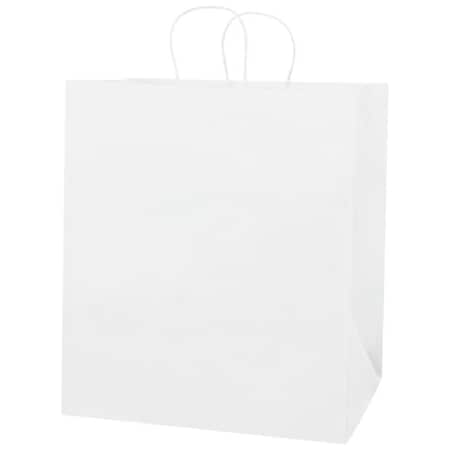 Box Packaging Paper Shopping Bags, 14-1/2"W x 9"D x 14-1/2"H, White, 200/Pack BGS107W